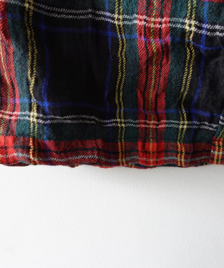 【ONLINE LIMITED】ichiAntiquités  1200324 Cotton Wool BLACK Tartan Relax Pants / B : BLACK