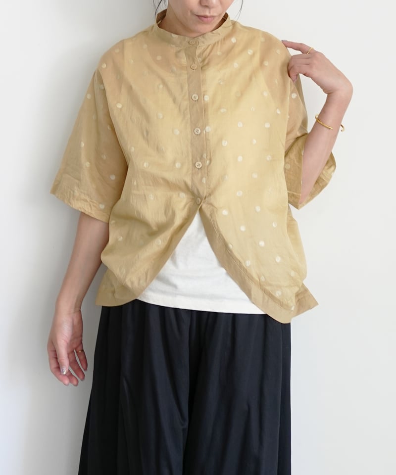 i c h i 251219 Sheer Dots Shirt / 2 COLORS | i