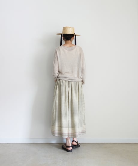 ichiAntiquités 1101135 KHADI Cotton Brise Skirt / 2 COLORS
