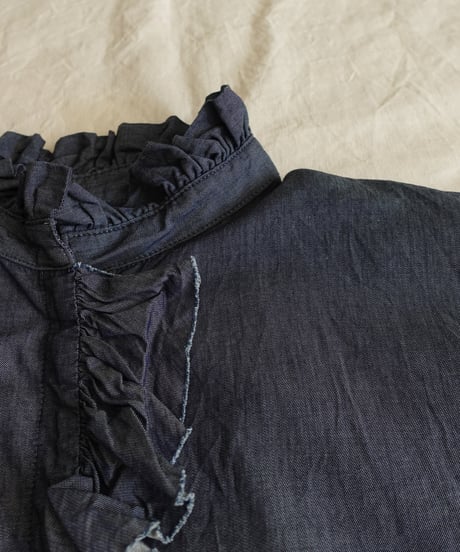 i c h i  260404 Denim 2way Frill Shirt / 2 COLORS