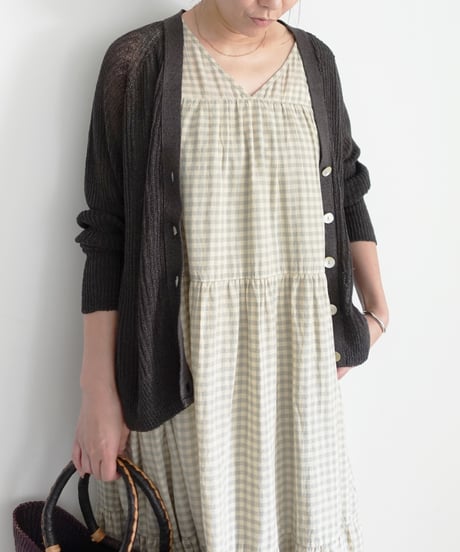 ichi Antiquités 1101134 KHADI Cotton Brise Dress / 2 COLORS