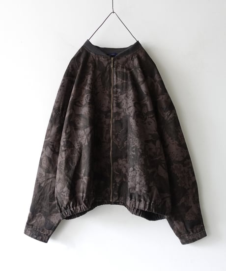i c h i  260519 Flower Print Zip Blouson / C : BROWN