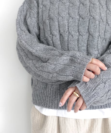i c h i  250756 Cable Knit Pullover / 3 COLORS