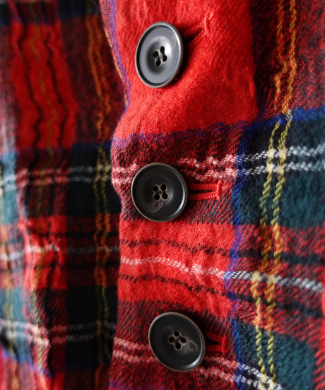 ichiAntiquités  1200323 Cotton Wool RED Tartan Jacket / A : RED