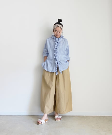 i c h i 260108 Cotton Broadcloth Wide Pants / 2 COLORS