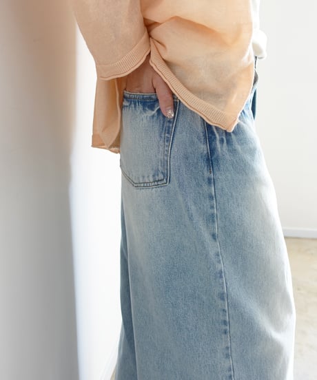i c h i  230430  DENIM Wide Pants / C : SAXE BLUE・2 size