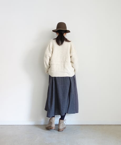i c h i  260425 Wool Gauze & Cotton Cloth Dress / 2 COLORS
