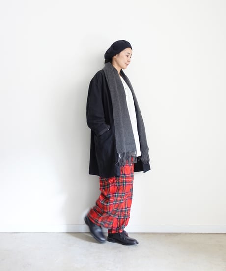 ichiAntiquités  1200324 Cotton Wool RED Tartan Relax Pants / A : RED