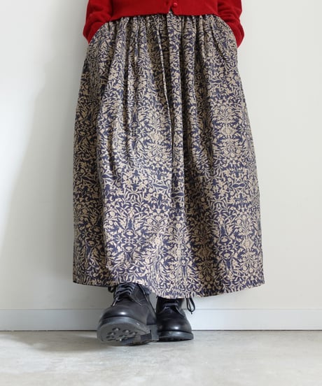 i c h i  250712  Corduroy Flower Skirt / 2 COLORS