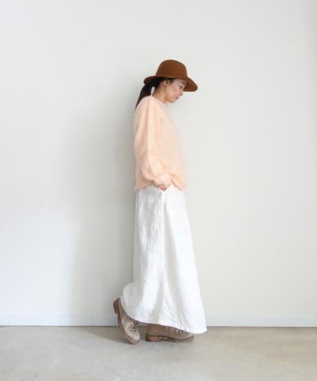ichiAntiquités 1101110 Linen Cotton Gingham Check Skirt / 3 COLORS