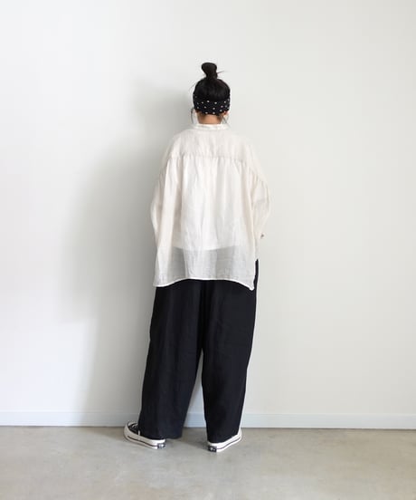 i c h i 260124 Linen Ramie Sheer Cross Shirt / 2 COLORS
