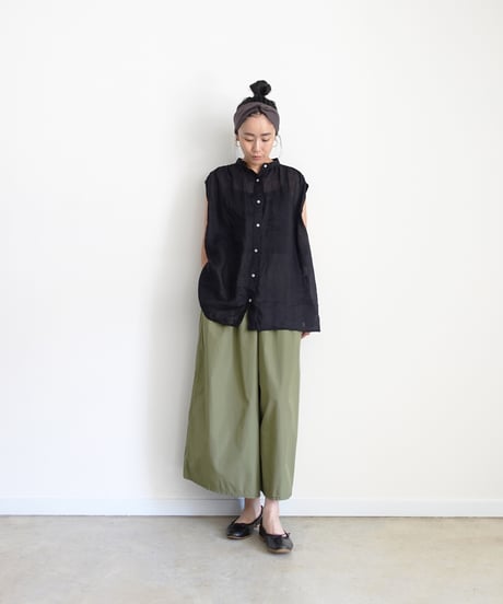 i c h i 260108 Cotton Broadcloth Wide Pants / 2 COLORS