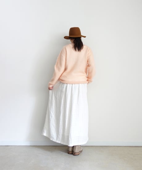 ichiAntiquités 1101110 Linen Cotton Gingham Check Skirt / 3 COLORS