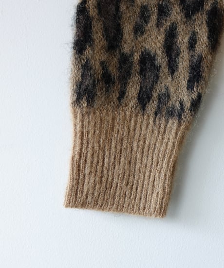 i c h i  260451  Shaggy Leopard Knit Cardigan / 2 COLORS