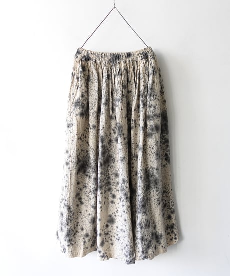 ichiAntiquités 800335  Natural dyed Linen Gather Skirt / 2 COLORS