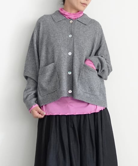 i c h i 260455  Collared Knit Cardigan / 4 COLORS