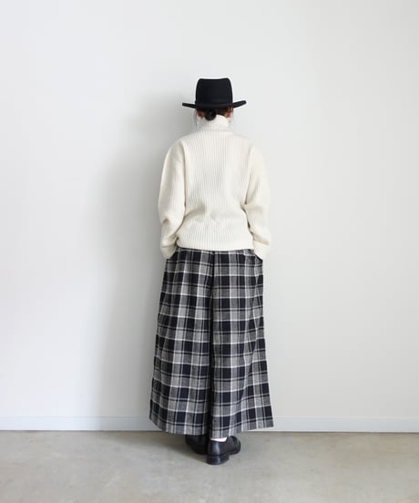 i c h i 260414 Cotton Linen Check Pants / C : GRAY CHECK