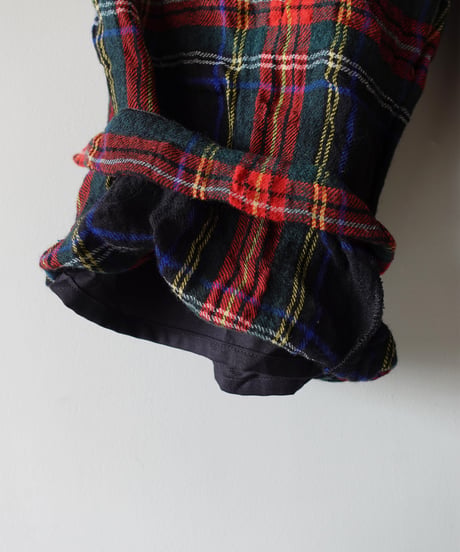 【ONLINE LIMITED】ichiAntiquités  1200324 Cotton Wool BLACK Tartan Relax Pants / B : BLACK