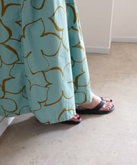 i c h i  251226  Flower Print Skirt / B : GREEN