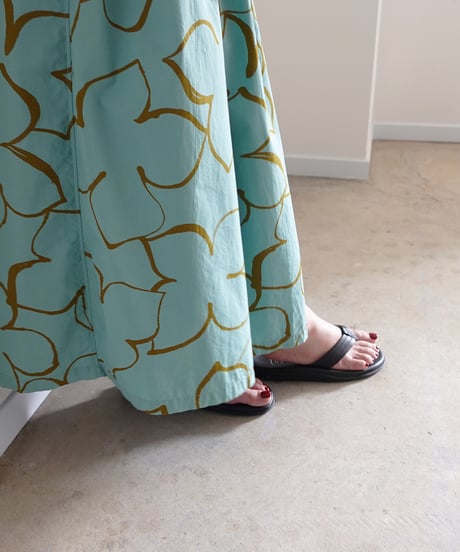 i c h i  251226  Flower Print Skirt / B : GREEN