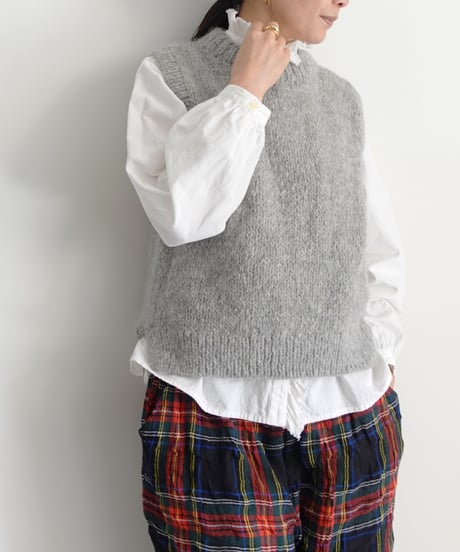 ichiAntiquités 1000387 PERU Hand Knit Wool SURI Alpaca Vest / 2 COLORS