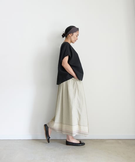 ichiAntiquités 1101135 KHADI Cotton Brise Skirt / 2 COLORS