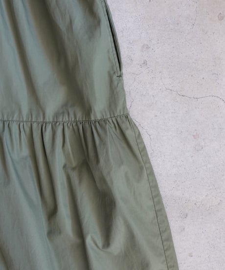 i c h i 260107 Cotton Broadcloth Tiered Dress / D : OLIVE