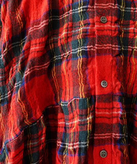 ichiAntiquités 1200325 Cotton Wool RED Tartan Dress / A : RED