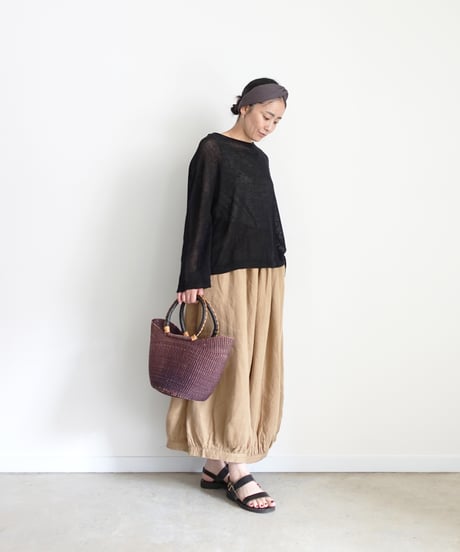 Antiquités noir 1000412 Vintage Linen Chino Denim Pants / 2 COLORS