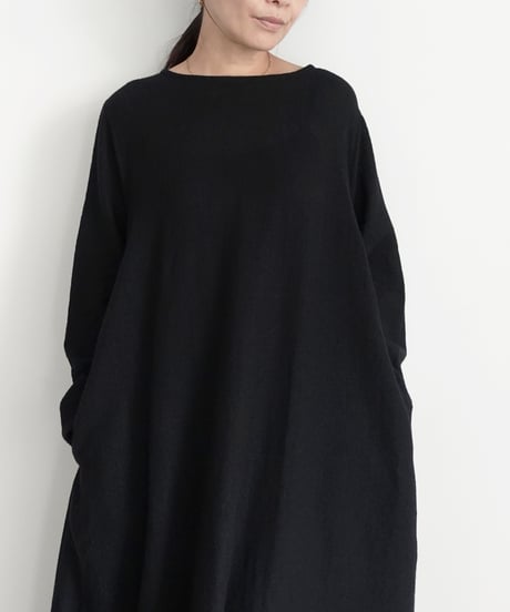 i c h i  260425 Wool Gauze & Cotton Cloth Dress / 2 COLORS