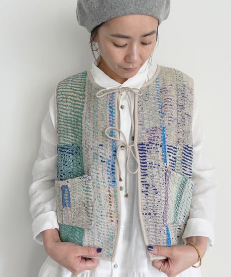 【ONLINE LIMITED】ichiAntiquités 1001136 Vintage Ralli Quilt Vest / 2 COLORS
