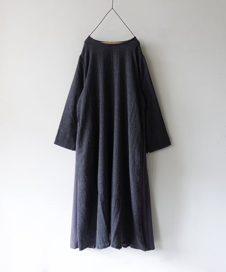 i c h i  260425 Wool Gauze & Cotton Cloth Dress / 2 COLORS