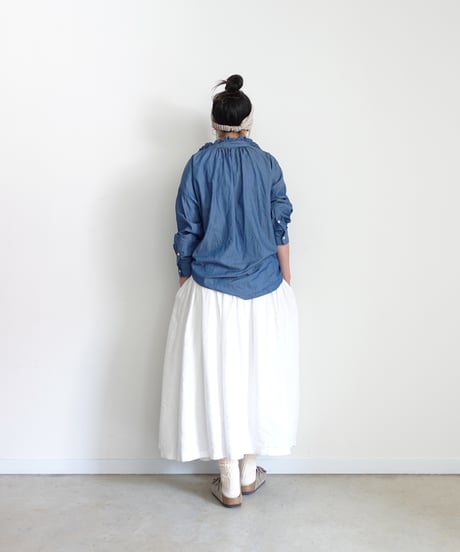 i c h i  260404 Denim 2way Frill Shirt / 2 COLORS