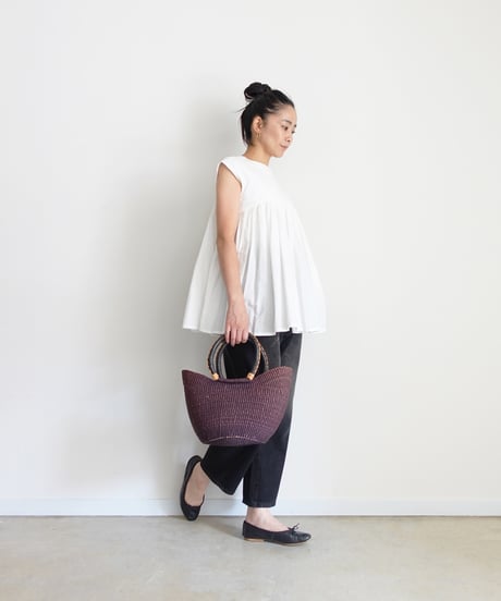 i c h i  241230 Denim Sarrouel Pants / D : BLACK・2 SIZE