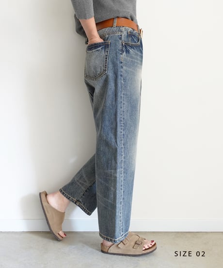 i c h i  241230 Denim Sarrouel Pants / A : LIGHT・2 SIZE
