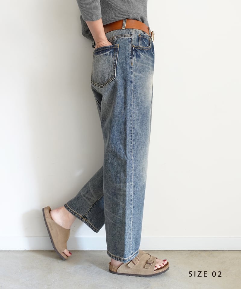 i c h i 241230 Denim Sarrouel Pants / A : LIGH