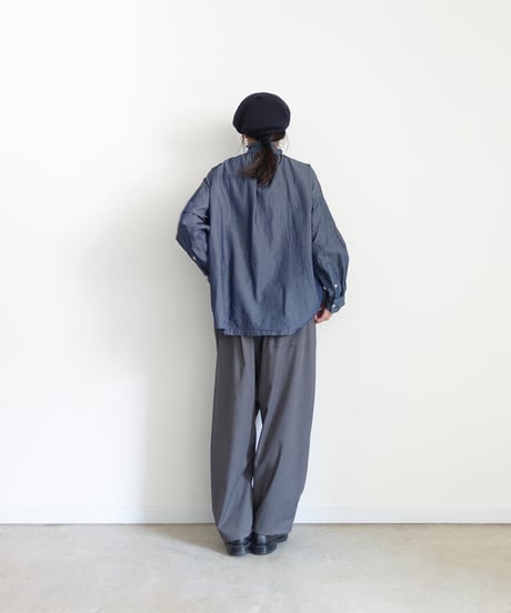 i c h i  260404 Denim 2way Frill Shirt / 2 COLORS