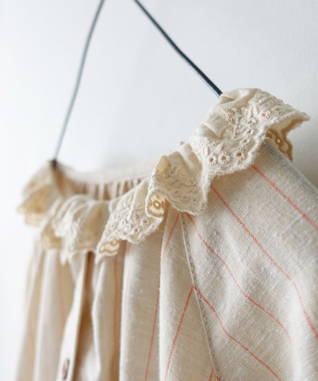 ichiAntiquités 1200315 Pin Stripe 2way Frill Shirt / 2 COLORS