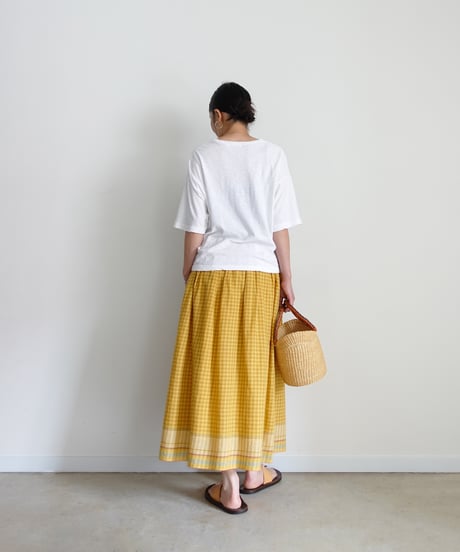 ichiAntiquités 1101135 KHADI Cotton Brise Skirt / 2 COLORS