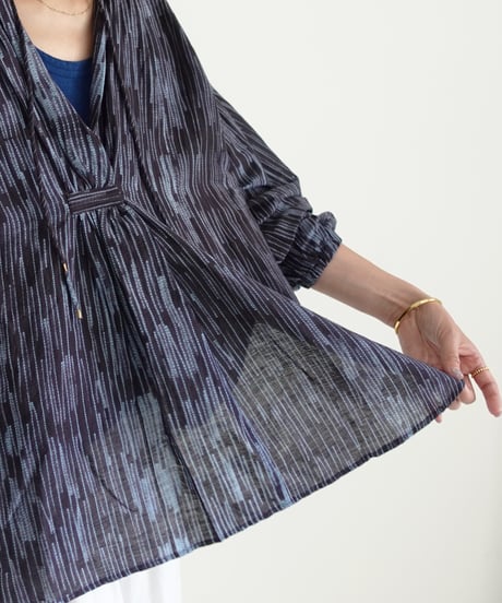 ichiAntiquités 1100940 INDIA TIE DYE Gather Shirt / 2 COLORS
