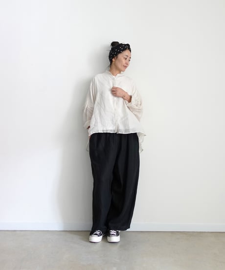 i c h i 260124 Linen Ramie Sheer Cross Shirt / 2 COLORS