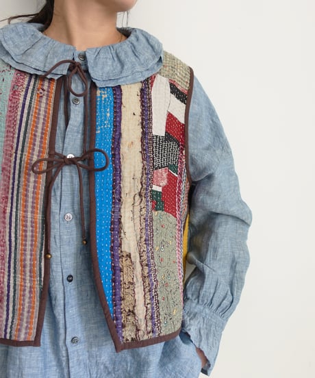 【ONLINE LIMITED】ichiAntiquités 1001136 Vintage Ralli Quilt Vest / 2 COLORS