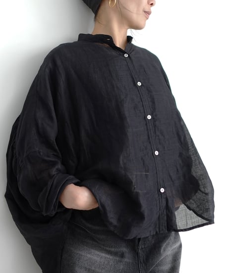 i c h i 260124 Linen Ramie Sheer Cross Shirt / 2 COLORS