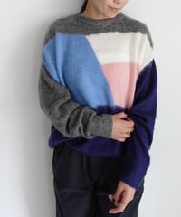 i c h i  260452 Color Panel Knit Pullover / 2 COLORS