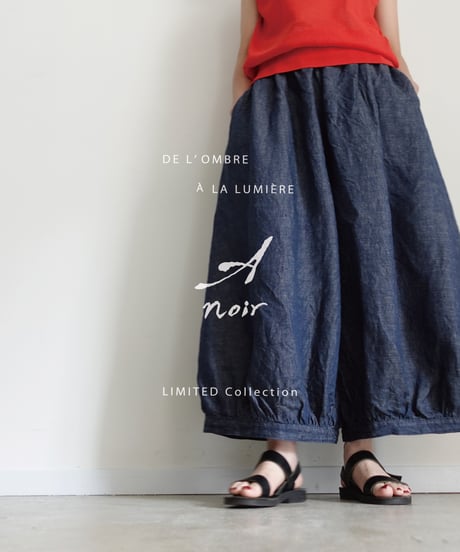 Antiquités noir 1000412 Vintage Linen Chino Denim Pants / 2 COLORS