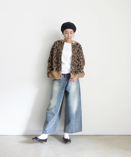 i c h i  260451  Shaggy Leopard Knit Cardigan / 2 COLORS