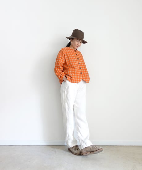 ichiAntiquités 1200318 Cotton Wool Gingham Check Jacket / 3 COLORS