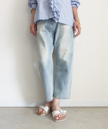 i c h i  241230 Denim Sarrouel Pants / C : SAXE BLUE・2 SIZE