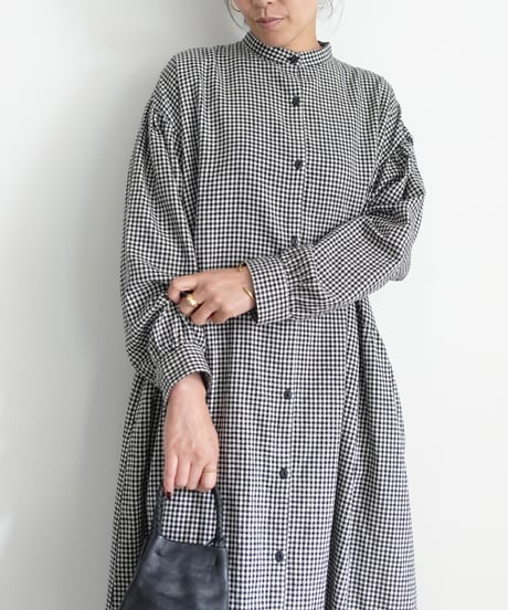 i c h i 260413 Cotton Linen Gingham Dress / A : GINGHAM