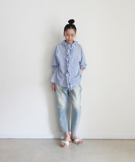 i c h i  241230 Denim Sarrouel Pants / C : SAXE BLUE・2 SIZE